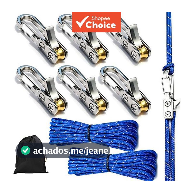 6 Peças Roldanas de Corda com Fecho de Trava | Tensor de Catraca para Paracord com Trava de Came, Ajustadores de