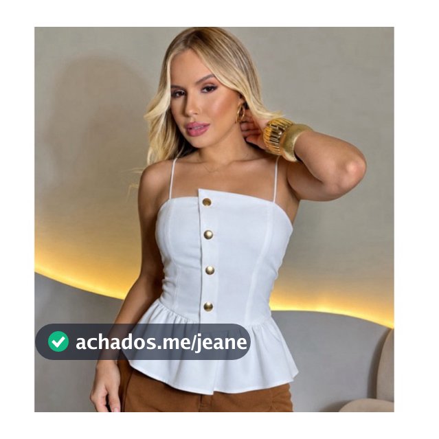 Blusa Corselet Peplum Feminina Alça Regulável Alfaiataria Elegante Moda Blogueira Noanie