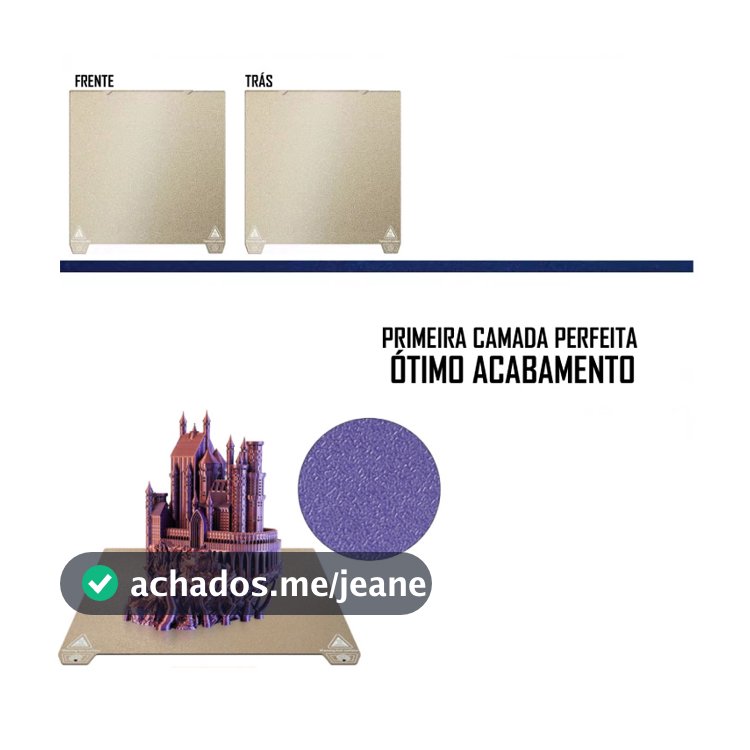 Mesa PEI Texturizada Para Impressora 3D H2D 355X325mm