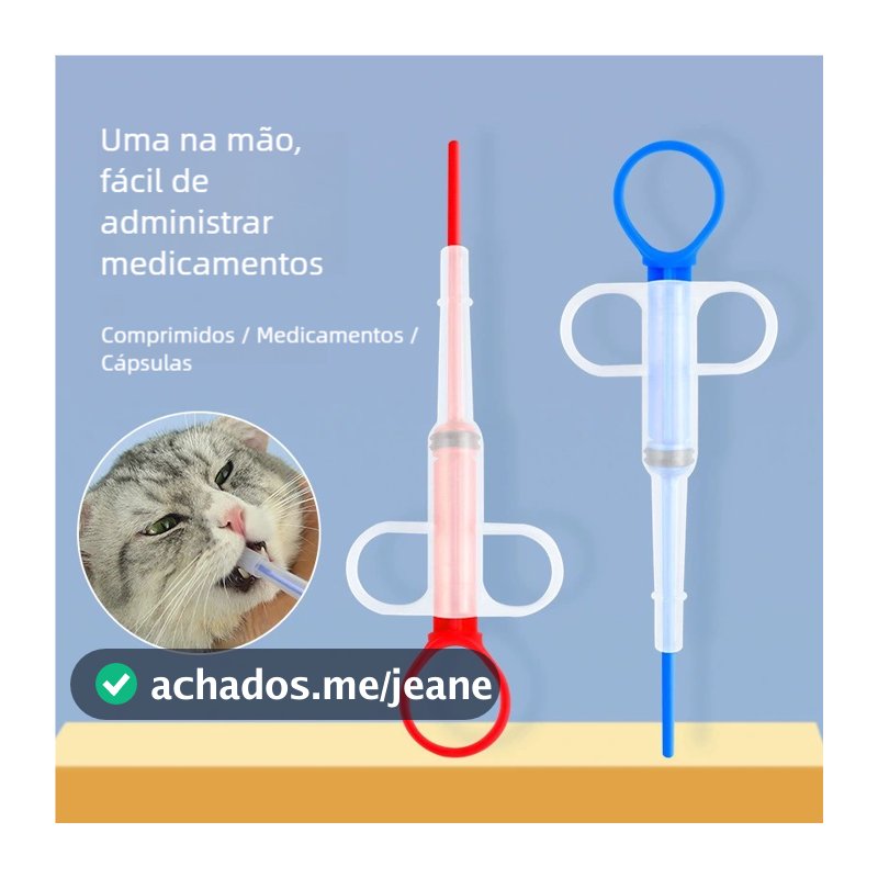 Aplicadora de Medicação Reutilizável – Seringa para Cachorro Gato Pet