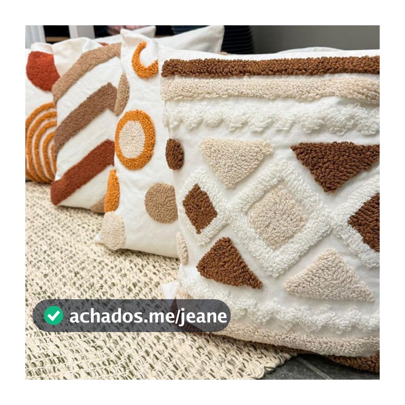 Capas de Almofada Bordadas Decorativas Boho em Tons Terrosos para Sala e Sofá