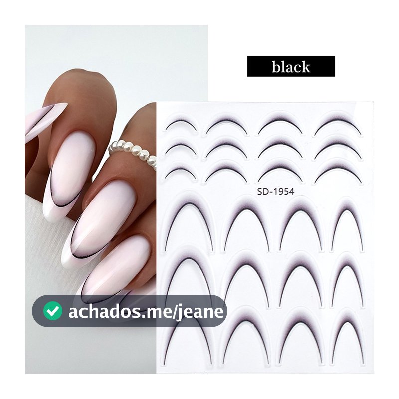 3D Gradiente Linha Francesa Adesivos De Unhas Roxo Rosa Azul Dicas Guia Para DIY Manicure Decoração Estêncil Ferramenta