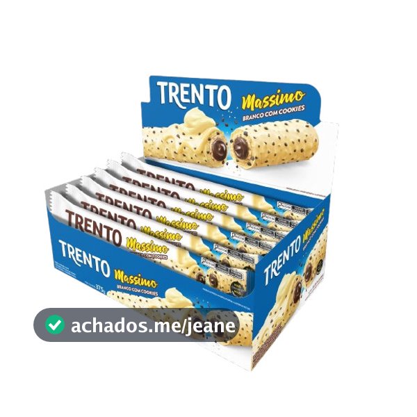 Chocolate Trento Massimo Branco Com Cookies 15 Unidades De 25g