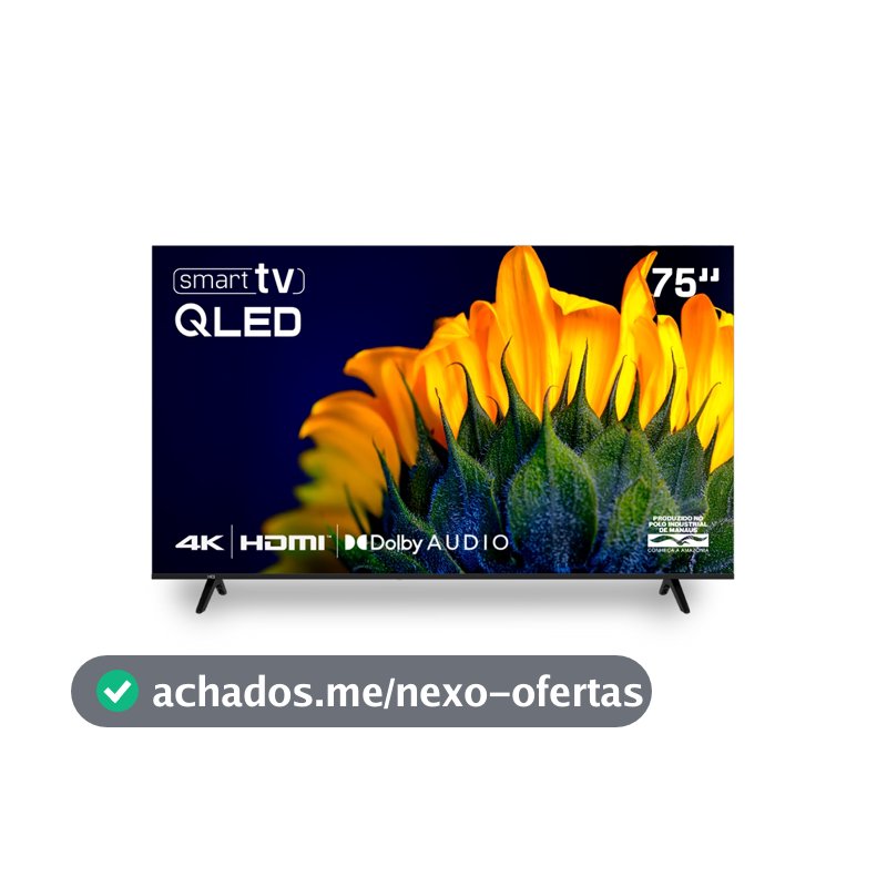Smart TV HQ QLED 75 Polegadas HQ-QLED75SM 4K Wi-Fi Bluetooth, Apps, Netflix, YouTube e Prime Vídeo