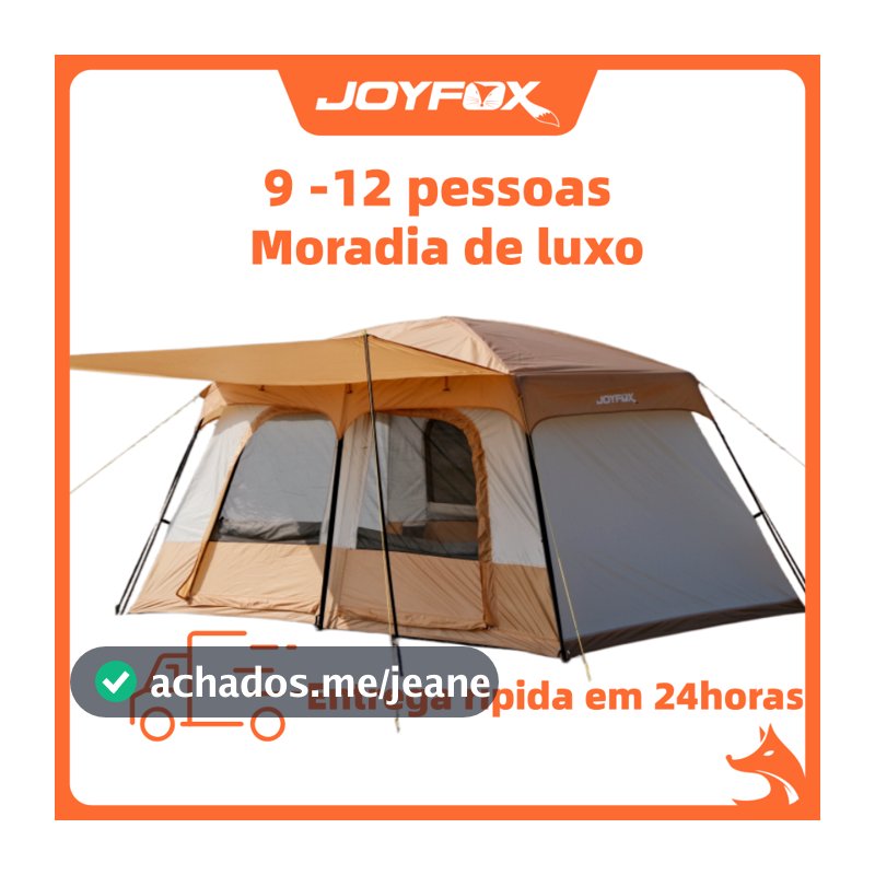 JOYFOX Barraca Camping Acampamento 9-12 Pessoas Grande Família Lux barraca 8 pessoas impermeável