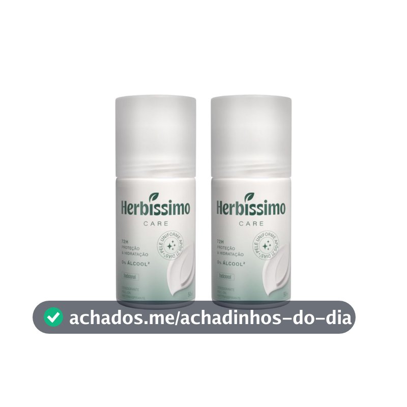 Kit Desodorante Roll-On Antitranspirante Herbíssimo Care Tradicional 50ml (2 unidades)