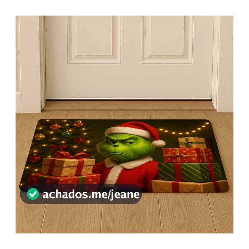 Tapete Natalino do Grinch para Porta Estampa Divertida Antiderrapante e Presentes de Natal