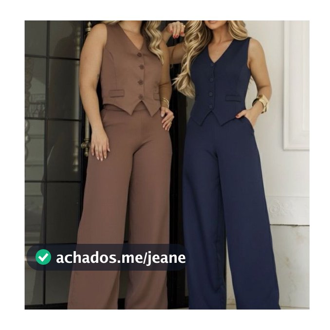 Conjunto na Alfaiataria Calça  Pantalona + Colete Social Escritório Plus SIze