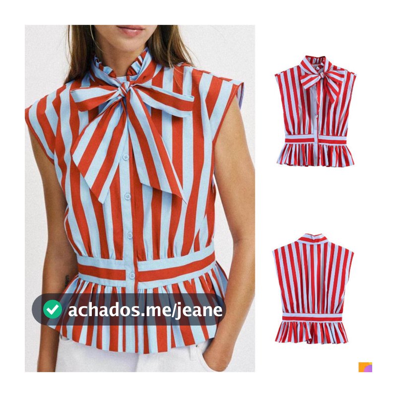 26 verão novo estilo All-Match Breasted fechado arco nó guarnição gola sem mangas listrado3091320