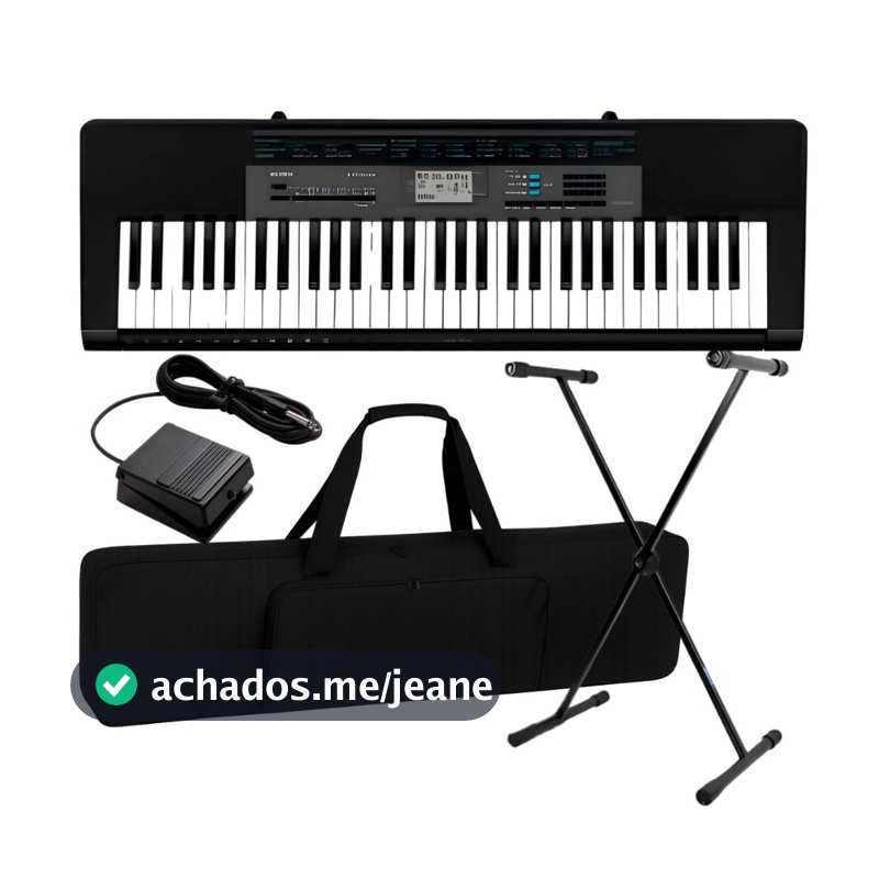 Kit Teclado Arranjador Musical Casio CTK2550 61 Teclas + Capa Suporte Pedal