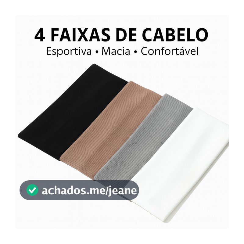 Faixas de Cabelo Penteados e Esportes Branco, Preto, Marrom, Bege, Cinza, Azul Marinho