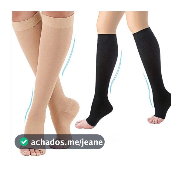 Meias De Compressão Alta Pressão Varizes De Dedo Do Pé Aberto Sem Ponteira Mulheres e Homens Vasos Inchaço Gestante