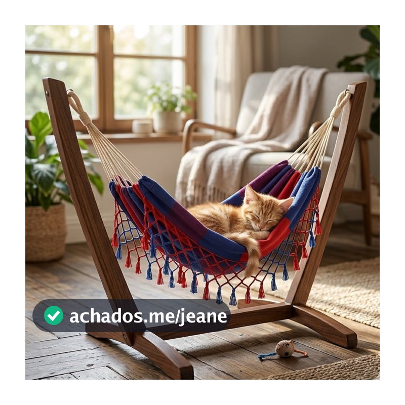 Caminha Pet Tipo Rede de Descanso para Gatos e Cachorro, Tecido Forte e Macio, Antiestresse