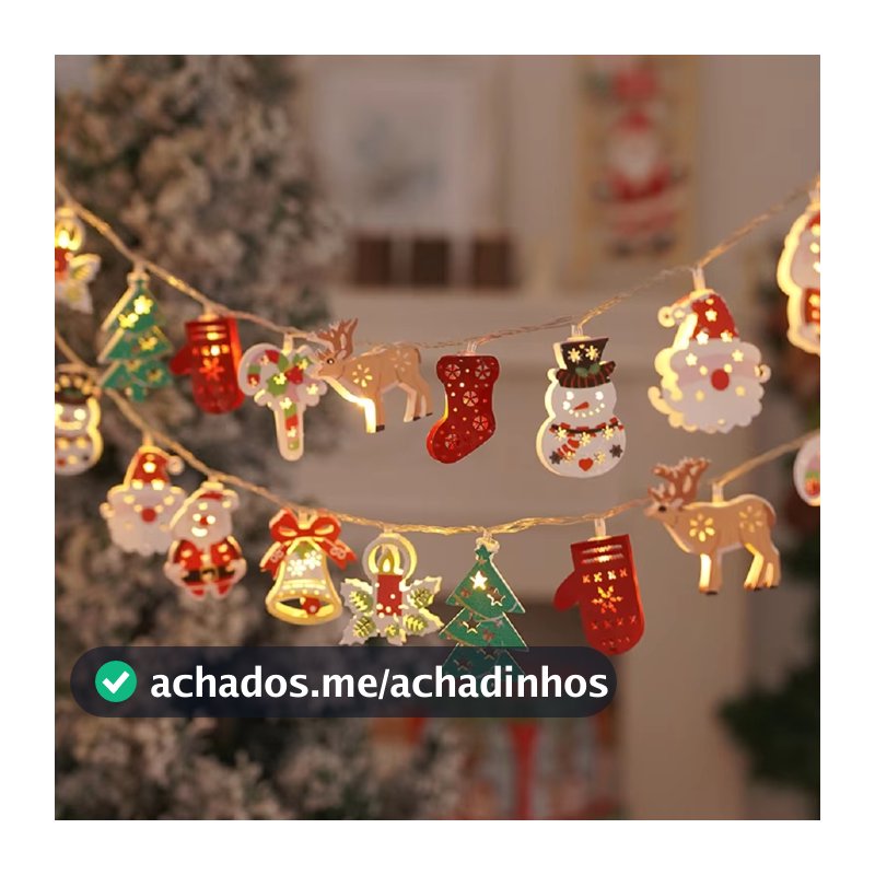 Cordão De Luz De Ferro De Natal , Decoração De Árvore Papai Noel , Boneco De Neve