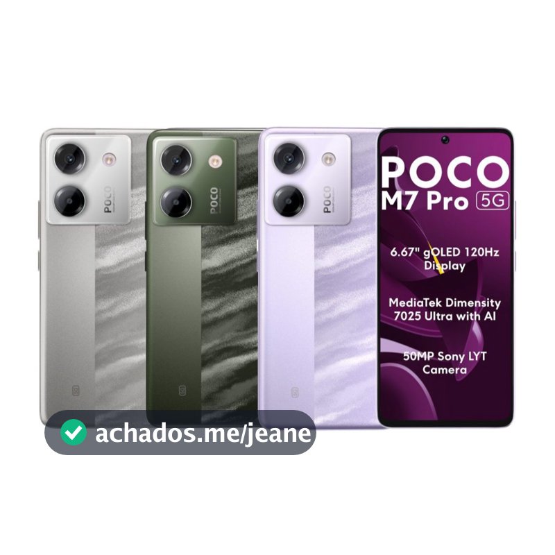 Smartphone Xiaomi Poco M7 Pro 5G Dual SIM Tela 6.67" AMOLED 120Hz 8GB + 256GB / 6GB + 128GB