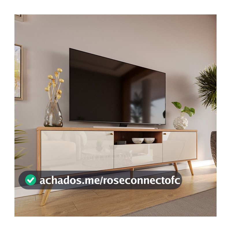 Rack Movelove Para Sala Estar Quarto Tv Até 70 Polegadas 1,83m 5 Pés Madeira Sevilla Opção Cores