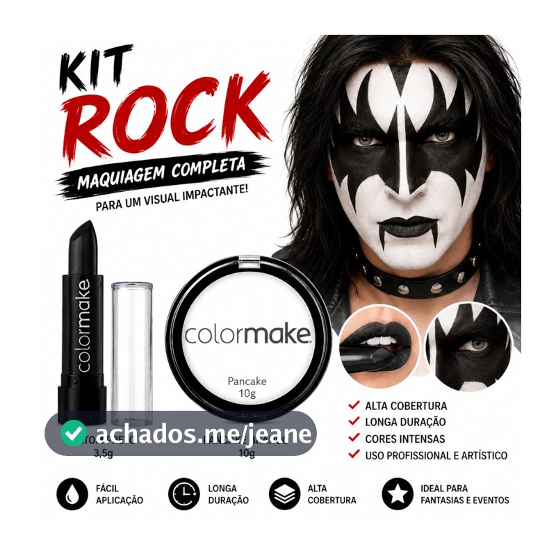 Baton Preto e Pancake Branco Colormake Para Maquiagem Artística