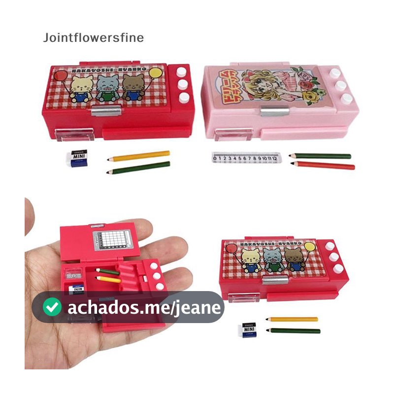 JTFF 1 Conjunto De Caixa De Lápis De Cena Simulada , Modelo De Casa De Brincar , Design Realista , Mini Papelaria , Bone