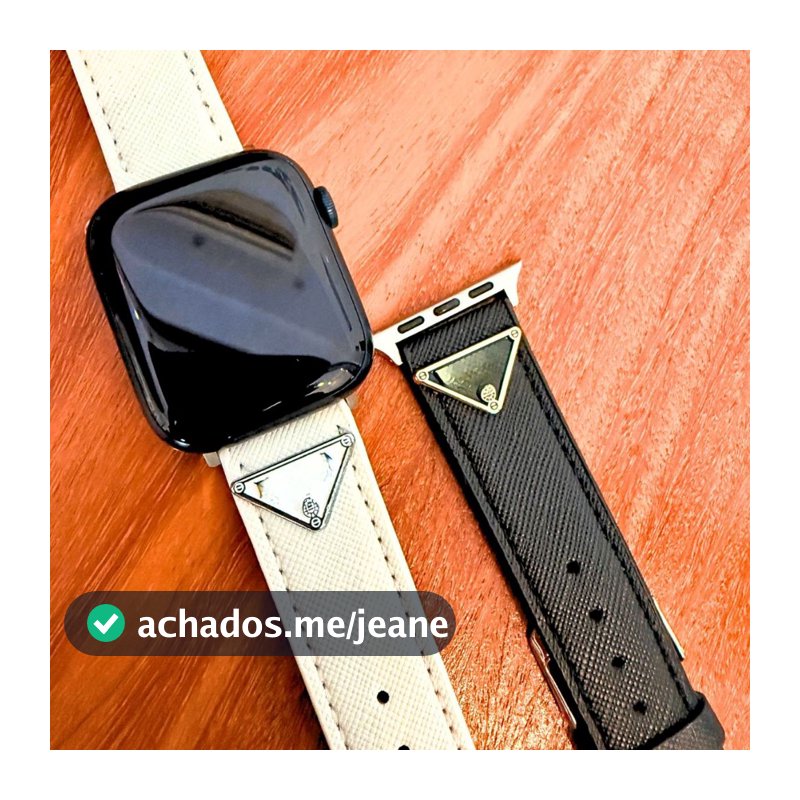 CINTO COURO PULSEIRA CARTERIA RELOGIO DIGITAL MARCA LUXO 38/40/41mm  SMARTWATCH PRETO PRATA CARAMELO