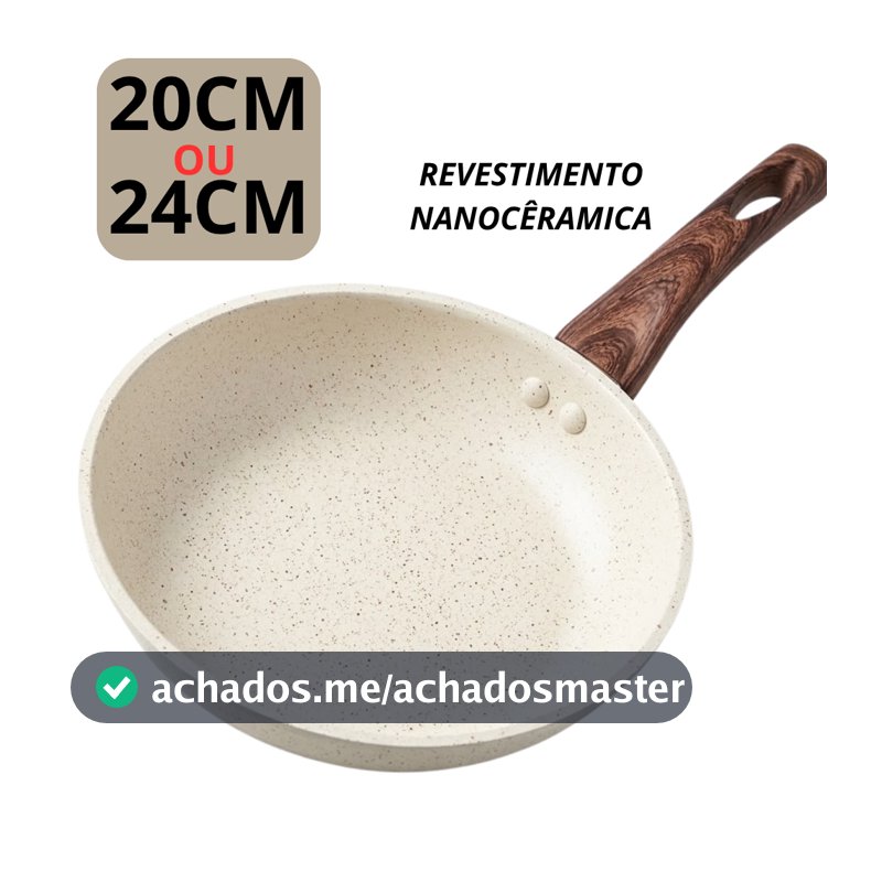 Frigideira Antiaderente Revestimento Nanocerâmico Granito Vermelho Azul Fogão Indução Gás 20cm 24cm