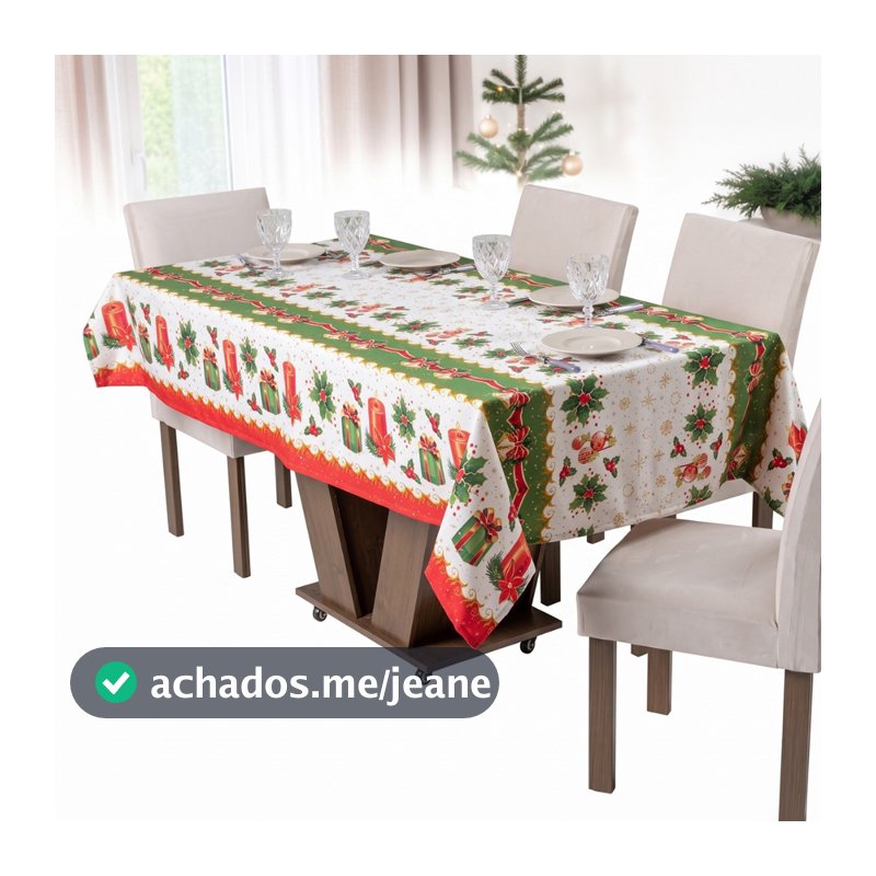 TOALHA MESA NATALINO COM BRILHO VARIOS TAMANHOS