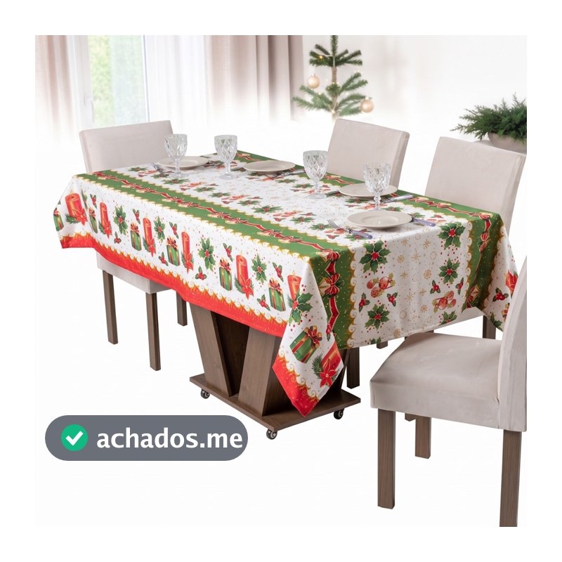 TOALHA MESA NATALINO COM BRILHO VARIOS TAMANHOS