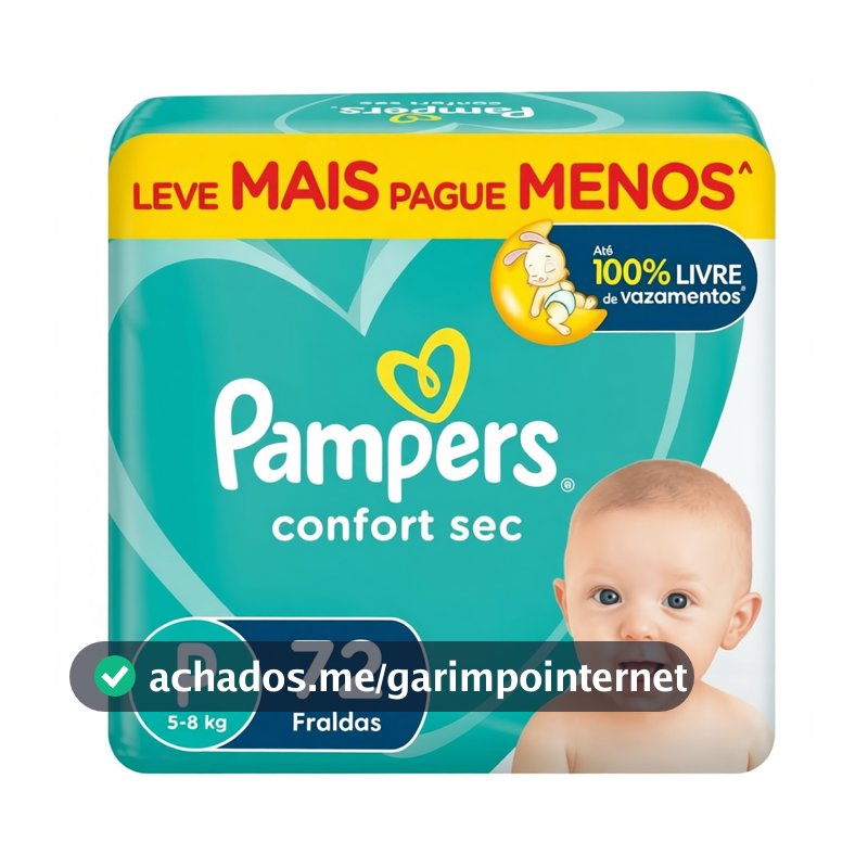 Fralda Pampers Confort Sec - Até 2X Mais Seco e Arejado