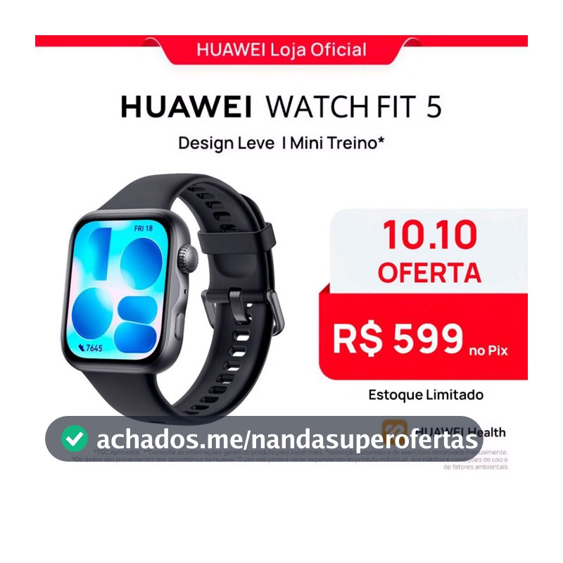 HUAWEI WATCH FIT 5 | Smartwatch Watch | 182" AMOLED Lightweight Design | Mini Workout | 64 GB | GPS