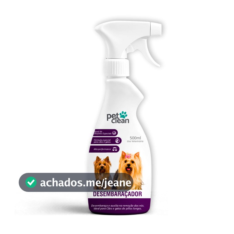 Desembaraçador de Pelos Embaraçados Spray para Cachorro e Gato Pet Clean 500 ml