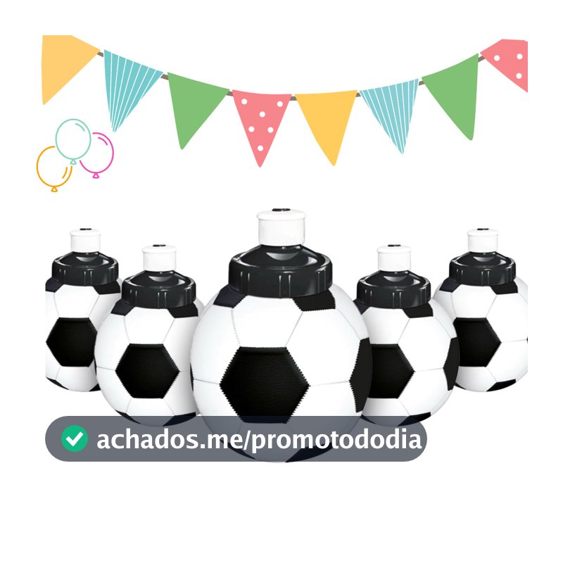 Kit 30 Garrafinhas Bola Futebol 300ml Festas Infantil Gol Copa do Mundo