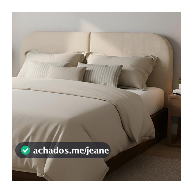 Cabeceira Estofada Painel Orgânico Clean em Linho Para Cama Box Casal 140cm e Queen 160cm -LH Móveis