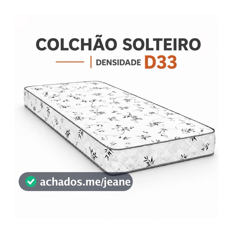 Colchão Solteiro D33 Espuma Com Certificado Inmetro 188x88x12 Qualidade Premium - Envio Imediato