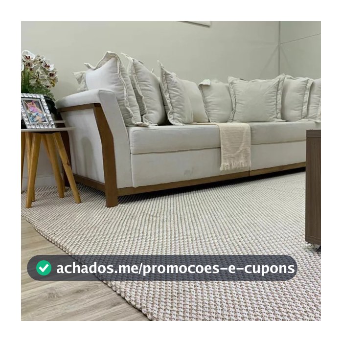 Tapete De Sala Grande 100% Algodão Confortável e Prático! Lavável à Máquina