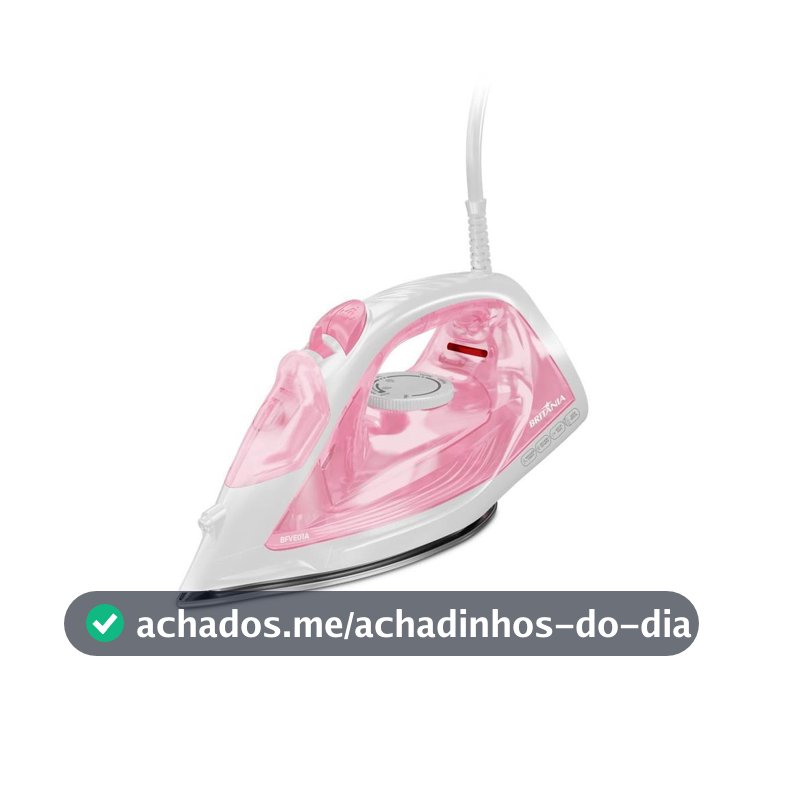 Ferro de Passar a Vapor Britânia Rosa Vapor Extra BFVE01A