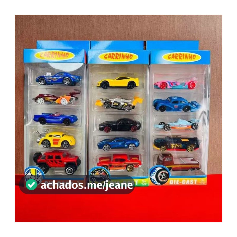 Kit Coleção Carrinho De Ferro Estilo Hot Wheels kit 5 Peças