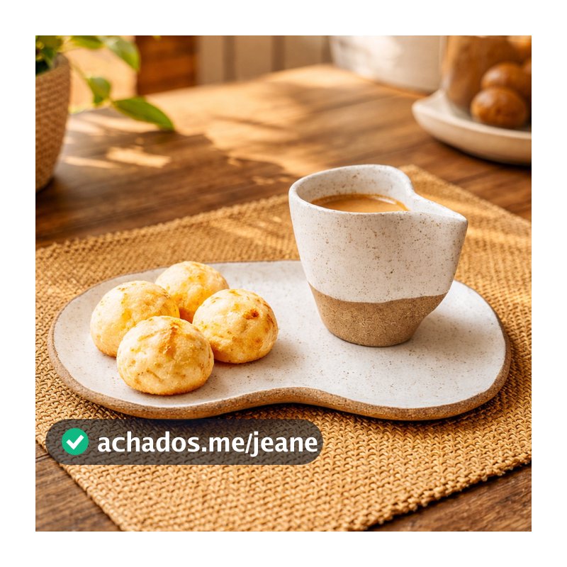 Kit Bandeja Branca + Xícara Café Andorinha 110ml Cerâmica Artesanal Presente Decoração /Louça / Casa