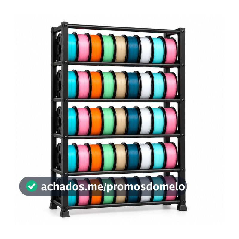 Rack Organizador para 45 Filamentos 3D | Suporte para Carretéis 5 Níveis | PLA PETG ABS | Multfila