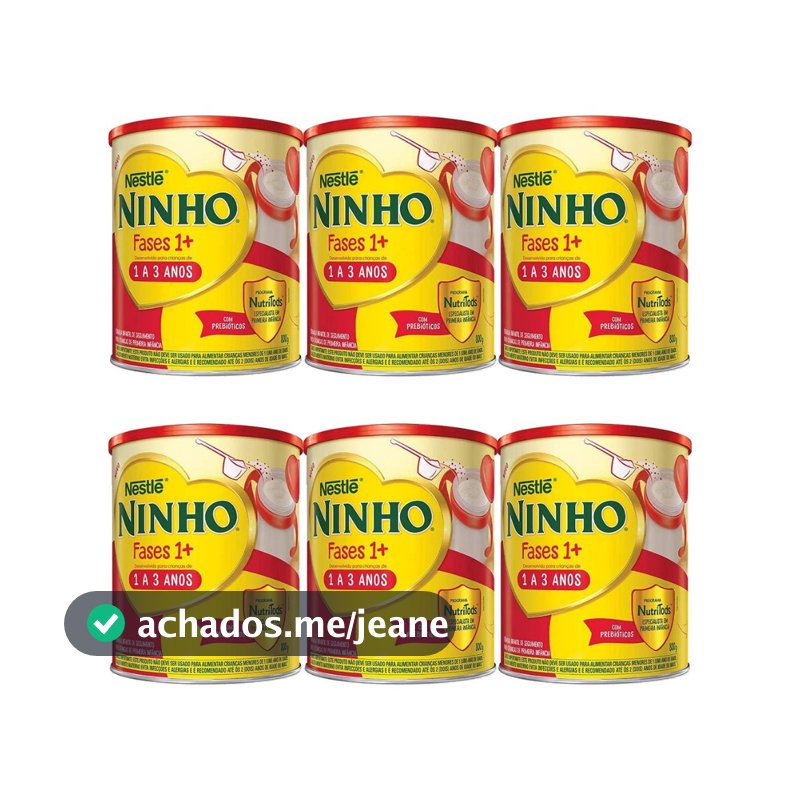 Kit 6 uni Nestlé Ninho Fases 1+ 800g Composto Lácteo