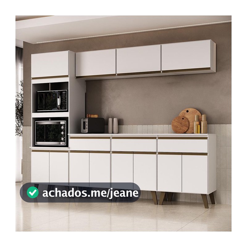 Armário de Cozinha Completa Atlanta Dean Carraro Branco