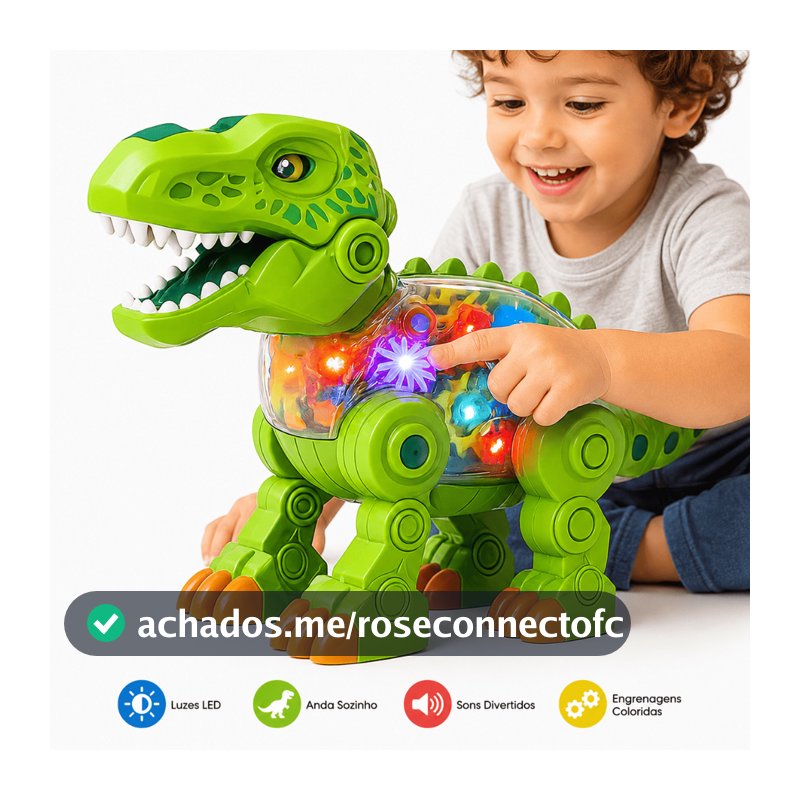Dinossauro Grande com Som e Luz Brinquedo Interativo para Menino com Mecanismo