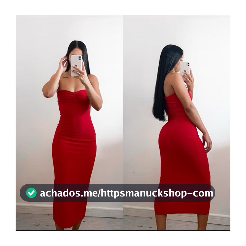 Kit 2 Vestidos Midi Feminino Tomara Que Caia Suplex Tubinho Justo Verão Festa Look Chic Blogueira