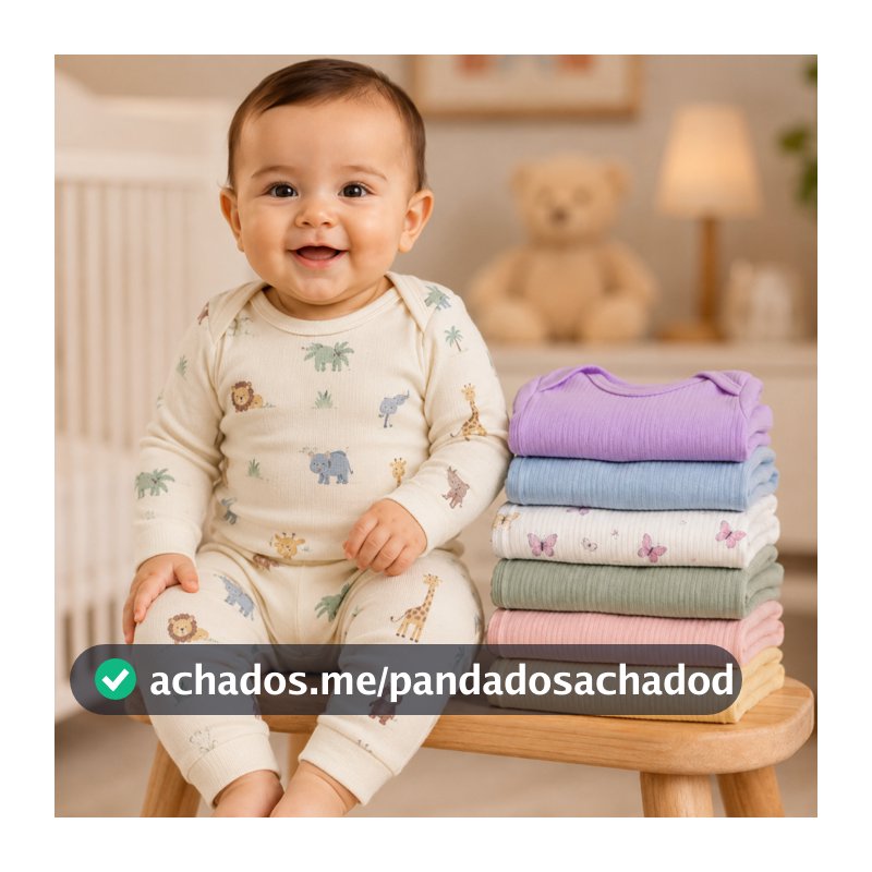Conjunto Infantil KIT 10 PEÇAS Para Bebê Canelado Boddy Manga Longa e Calça