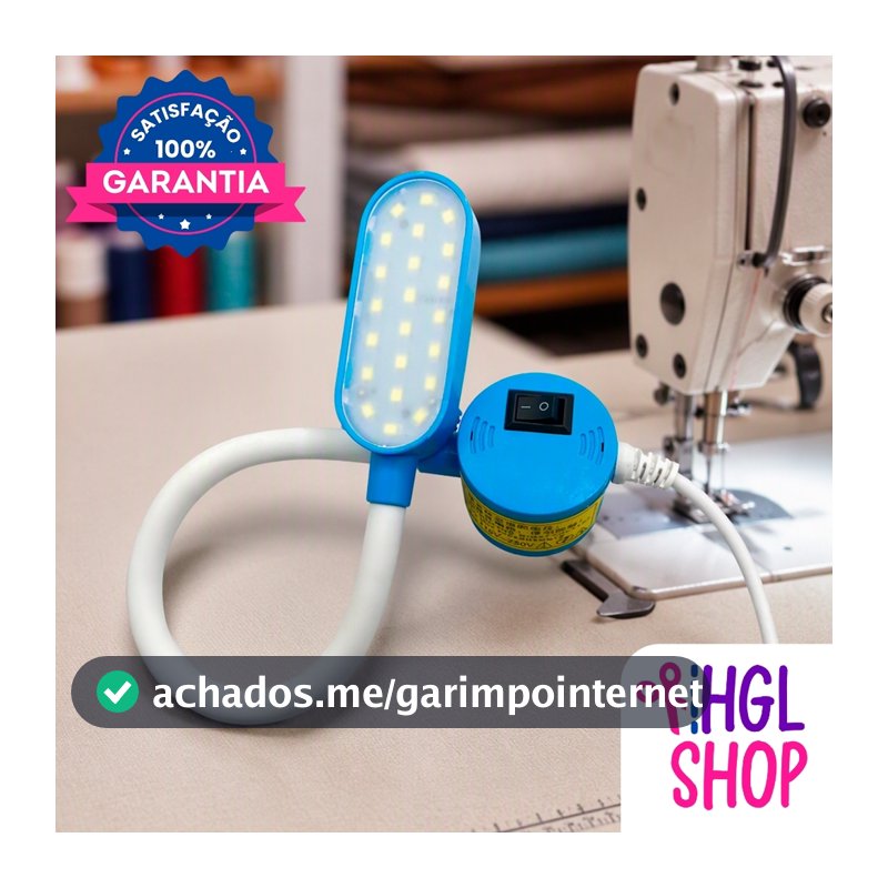 Luminária de LED para Máquina de Costura com Haste Flexível e Imã Bivolt