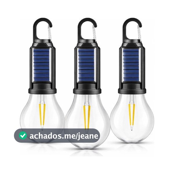 Kit Lampada Led Camping Solar 15w Recarregável Portátil Quente 5v Mosquetão