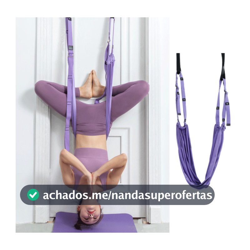 Fita Suspensa Yoga Aéreo Pilates Corda Elástica Alongamento Antigravidade