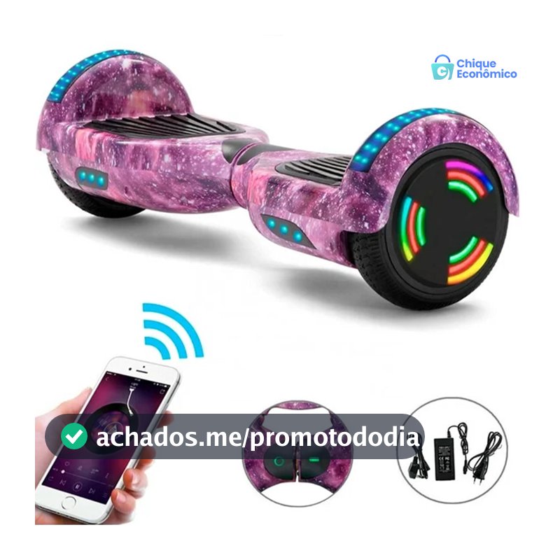 Overboard Infantil 6.5" - Skate Elétrico com Som Bluetooth e Bateria Potente para Idade 3-12 Anos