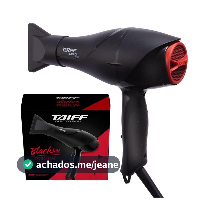 Secador De Cabelo Taiff Black Ion Profissional Original2000W