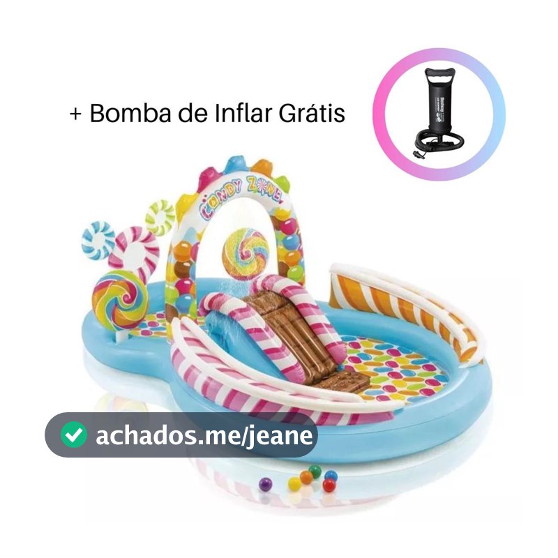Piscina Inflavel Playground Candy Zone Infantil Intex Bomba