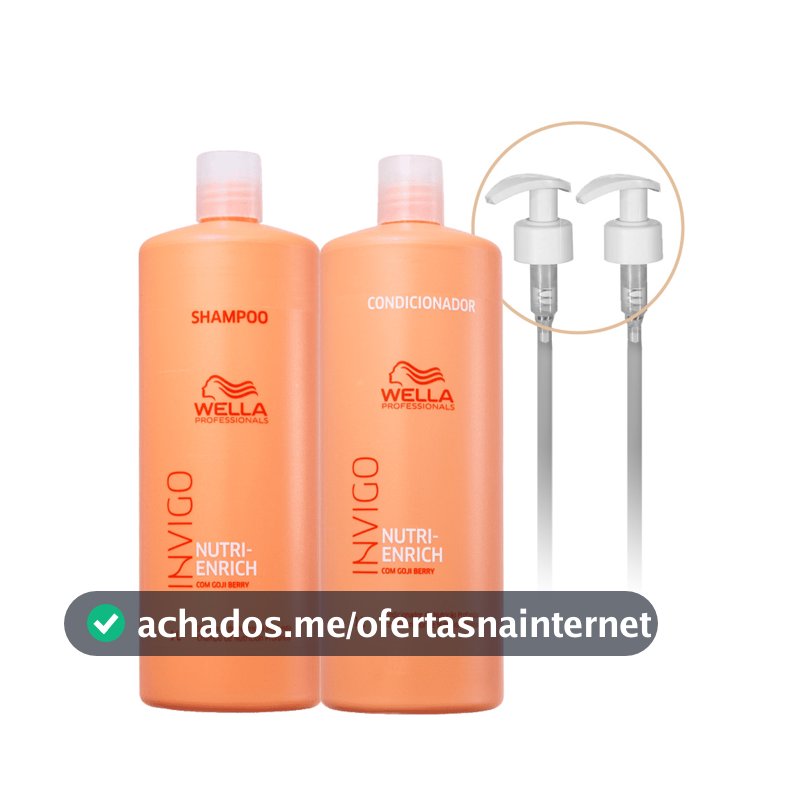 Kit Wella Professionals Invigo Nutri-Enrich Shampoo Condicionador e Válvula (4 produtos)
