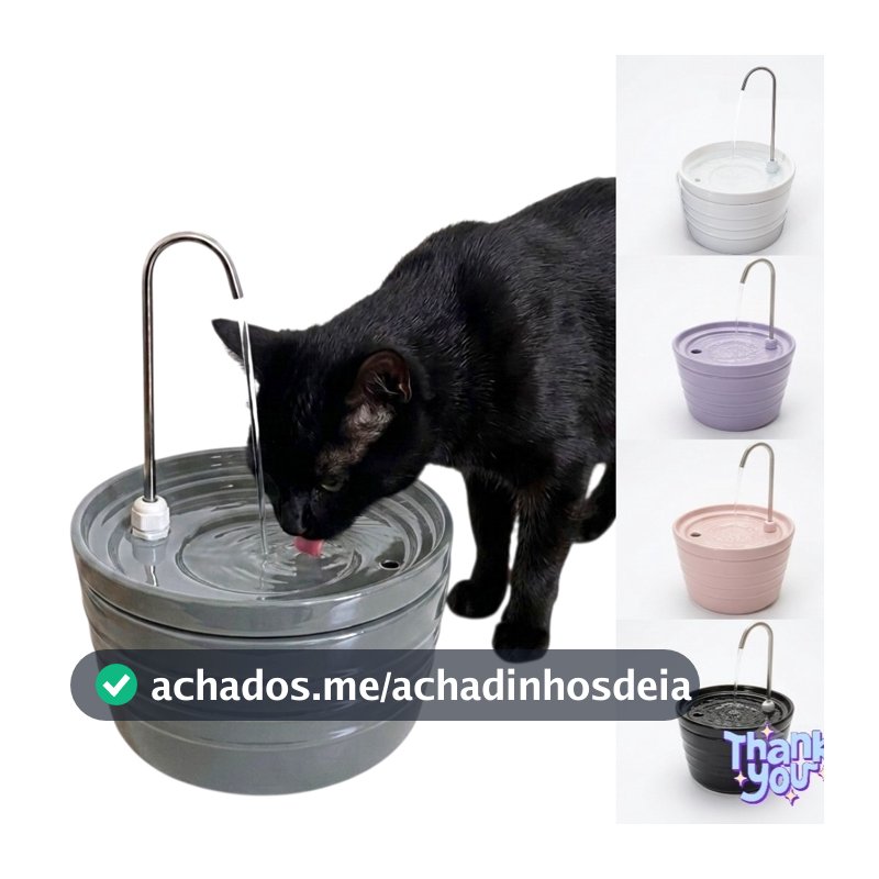 Bebedouro de Cerâmica agua fresca para Gatos 2 Litros
